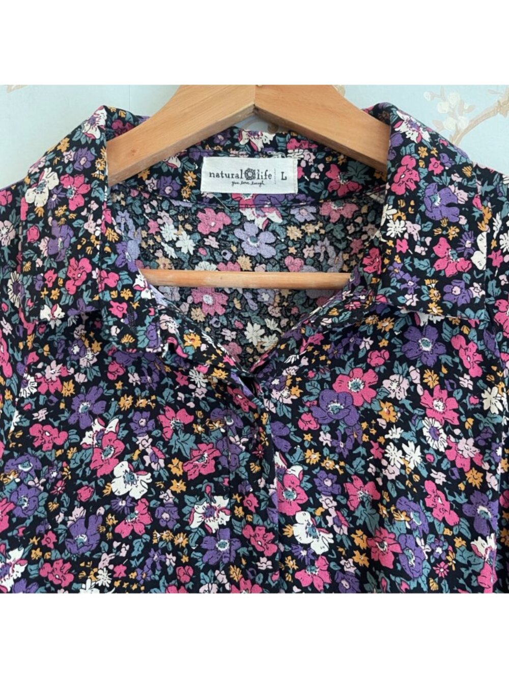 Natural Life Womens Floral Maxi Dress Size L Boho Cottagecore Prairie Whimsical - Picture 4 of 11